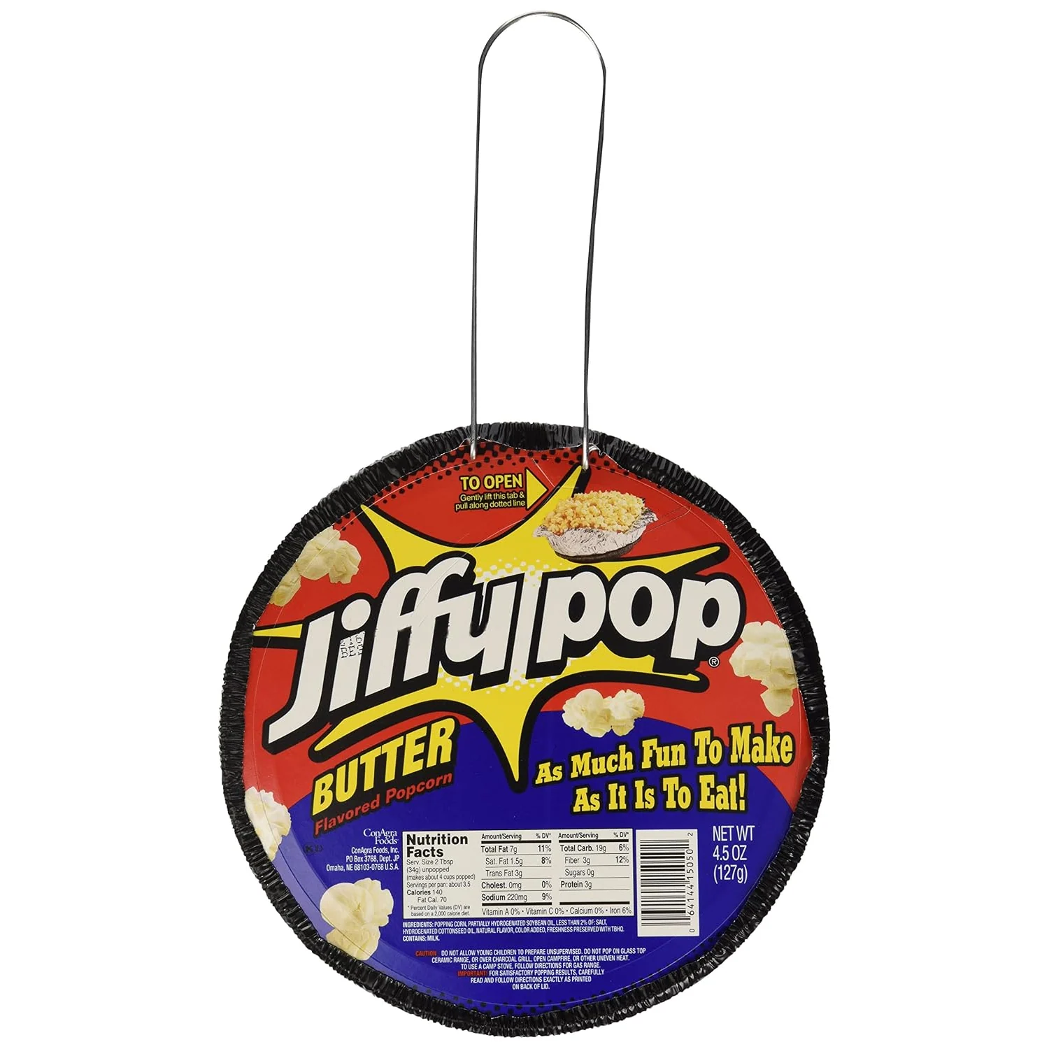 Jiffy Pop Butter Flavored Popcorn, Single Pan